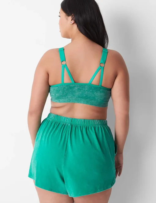 No-Wire Bras And Bralettes^Lane Bryant Acid Wash Seamless Bralette Deep Green