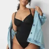 Bodysuits & Playsuits^Lane Bryant Animal Lace Unlined Demi Bodysuit Black
