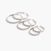 Earrings^Lane Bryant A/O Cz Hoop 3 Pack Earrings: :Onesz Silver Tone