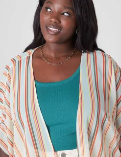 Shirts & Blouses^Lane Bryant Basic Chiffon Overpiece 1125308 Kat Stripe