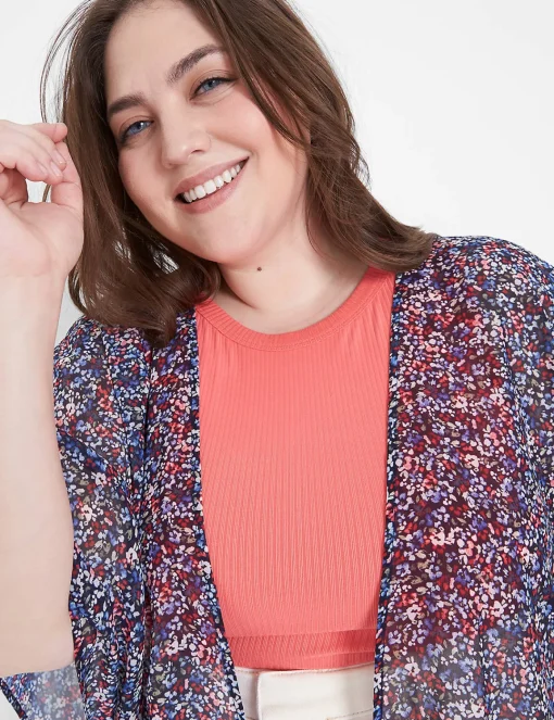 Cardigans^Lane Bryant Basic Chiffon Overpiece 1125308 Mia Floral