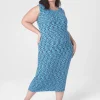 Casual^Lane Bryant Bodycon Spacedye Rib Dress Blue Elixir