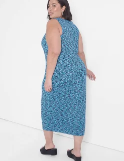 Casual^Lane Bryant Bodycon Spacedye Rib Dress Blue Elixir