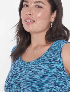 Casual^Lane Bryant Bodycon Spacedye Rib Dress Blue Elixir