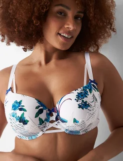 F To K Cups^Lane Bryant Boost Balconette Bra Peony Floral