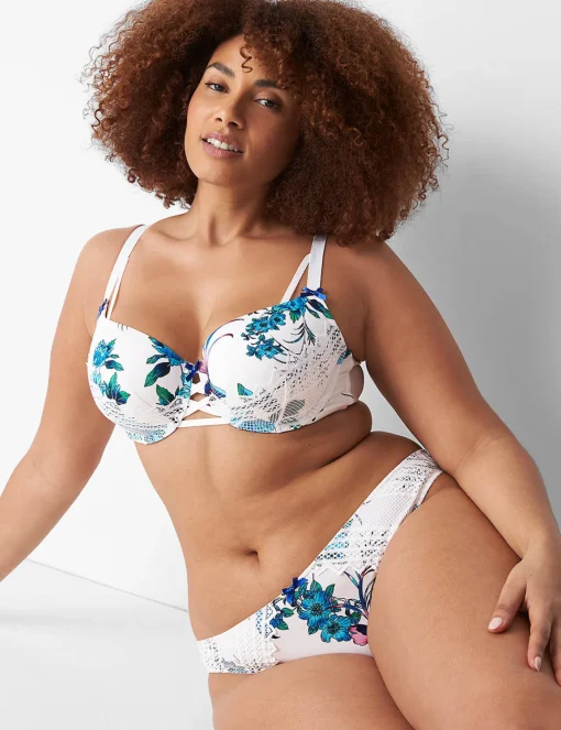 F To K Cups^Lane Bryant Boost Balconette Bra Peony Floral