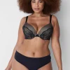 Underwire Bras^Lane Bryant Boost Plunge Bra With Lace Black