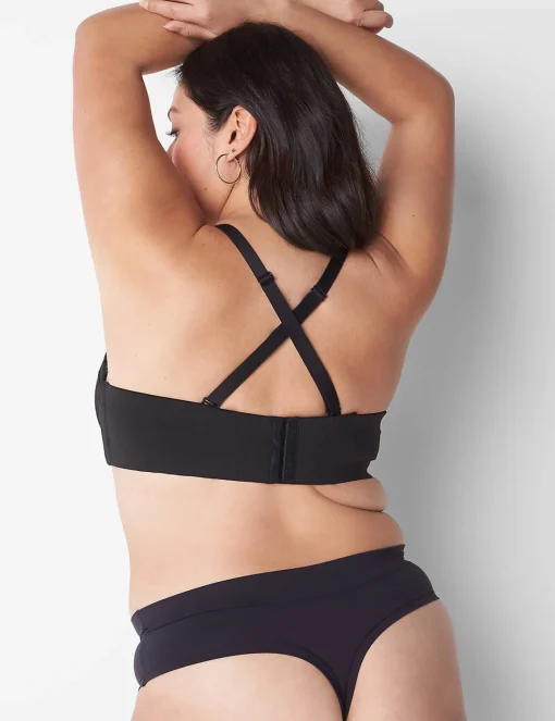 Underwire Bras^Lane Bryant Boost Strapless Bra With Lace Black