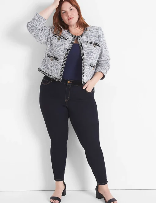 Jackets^Lane Bryant Boucle Knit Crop Jacket Tweed