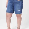 Crops, Capris And Shorts^Lane Bryant Boyfriend Bermuda Jean Short - Raw Hem Medium Denim