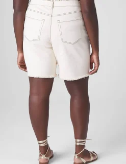 Crops, Capris And Shorts^Lane Bryant Boyfriend Bermuda Jean Short Ecru