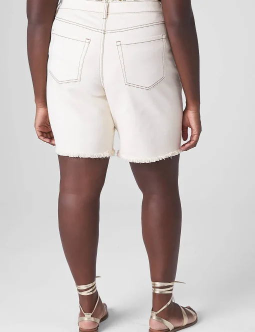 Crops, Capris And Shorts^Lane Bryant Boyfriend Bermuda Jean Short Ecru