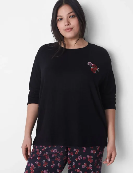 Sleep Separates^Lane Bryant Brushed Jersey Sleep Tee Roses