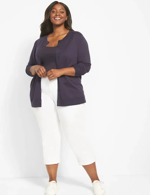 Sweaters^Lane Bryant Button-Front Cardigan Night Sky