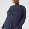 Cardigans^Lane Bryant Button-Front Linen Overpiece Blue Nights