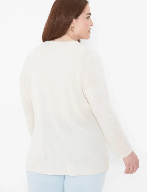 Cardigans^Lane Bryant Button-Front Linen Overpiece Birch