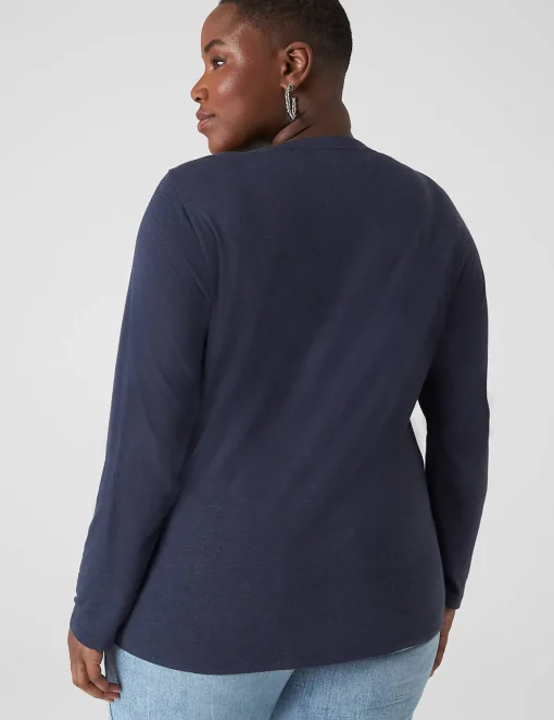 Cardigans^Lane Bryant Button-Front Linen Overpiece Blue Nights