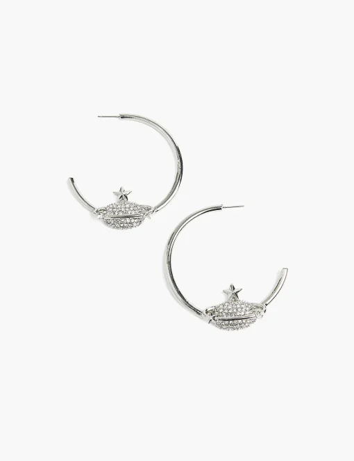 Earrings^Lane Bryant Charm Hoop Silver
