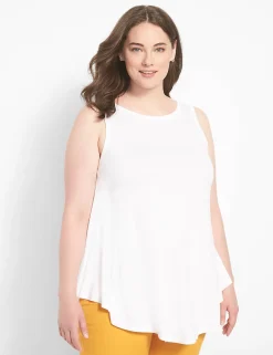 Knit Tops^Lane Bryant Classic Boat-Neck Max Swing Tunic White
