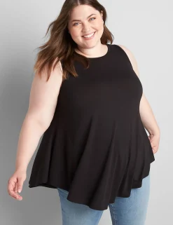 Knit Tops^Lane Bryant Classic Boat-Neck Max Swing Tunic Black