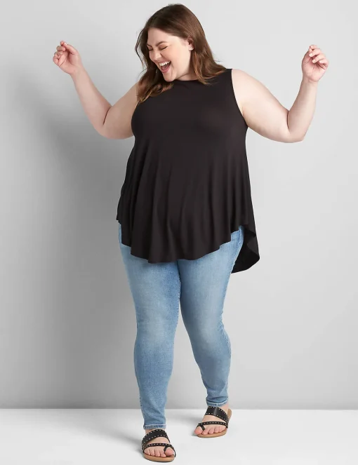 Knit Tops^Lane Bryant Classic Boat-Neck Max Swing Tunic Black