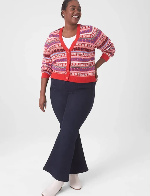 Sweaters^Lane Bryant Classic Button-Front Cardigan Fair Isle