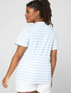 Knit Tops^Lane Bryant Classic Flutter-Sleeve Adjustable Drawcord Tee Abigail Stripe