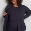 Cardigans^Lane Bryant Classic Open-Front Fit & Flare Overpiece Night Sky