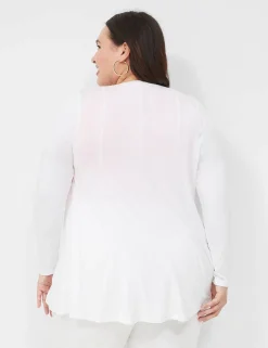 Knit Tops^Lane Bryant Classic Open-Front Fit & Flare Overpiece White