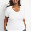 Knit Tops^Lane Bryant Classic Perfect Sleeve Scoop-Neck Tee White