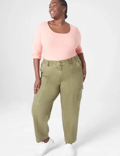 Knit Tops^Lane Bryant Classic 3/4-Sleeve Scoop-Neck Tee Blooming Dahlia