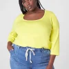 Knit Tops^Lane Bryant Classic 3/4-Sleeve Scoop-Neck Tee Meadowlark