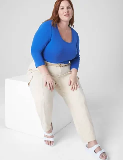 Knit Tops^Lane Bryant Classic 3/4-Sleeve Scoop-Neck Tee Beaucoup Blue