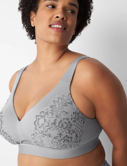 F To K Cups^Lane Bryant Comfort Bliss Lightly Lined No-Wire Bra Alloy