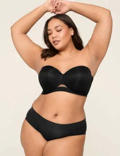 F To K Cups^Lane Bryant Comfort Bliss Lightly Lined Strapless Bra Black