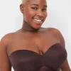 Underwire Bras^Lane Bryant Comfort Bliss Lightly Lined Strapless Bra Chocolate Plum