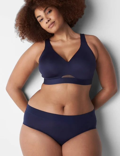 F To K Cups^Lane Bryant Comfort Bliss Lightly Lined No-Wire Bra Maritime Blue