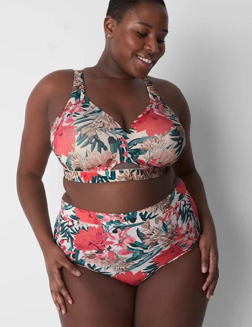 No-Wire Bras And Bralettes^Lane Bryant Comfort Bliss Lightly Lined No-Wire Bra Tropical Garden Sand Dollar