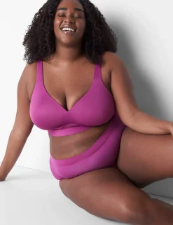 No-Wire Bras And Bralettes^Lane Bryant Comfort Bliss Lightly Lined No-Wire Bra Purple Wine