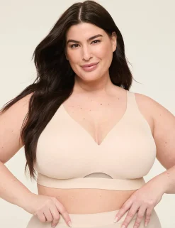 F To K Cups^Lane Bryant Comfort Bliss Lightly Lined No-Wire Bra Sand Dollar