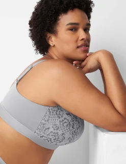 F To K Cups^Lane Bryant Comfort Bliss Lightly Lined No-Wire Bra Alloy
