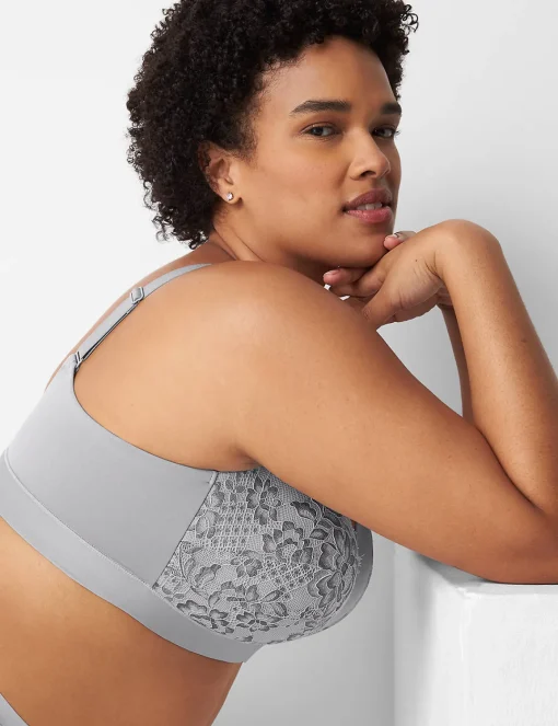 F To K Cups^Lane Bryant Comfort Bliss Lightly Lined No-Wire Bra Alloy