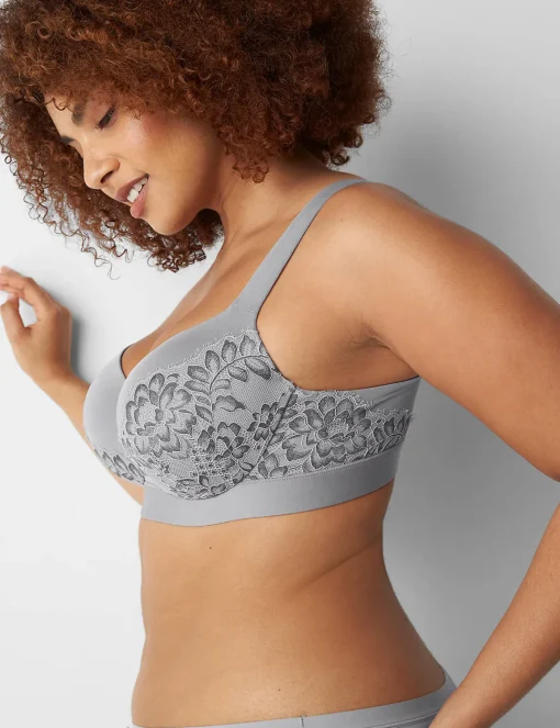 F To K Cups^Lane Bryant Comfort Bliss Lightly Lined Balconette Bra Alloy
