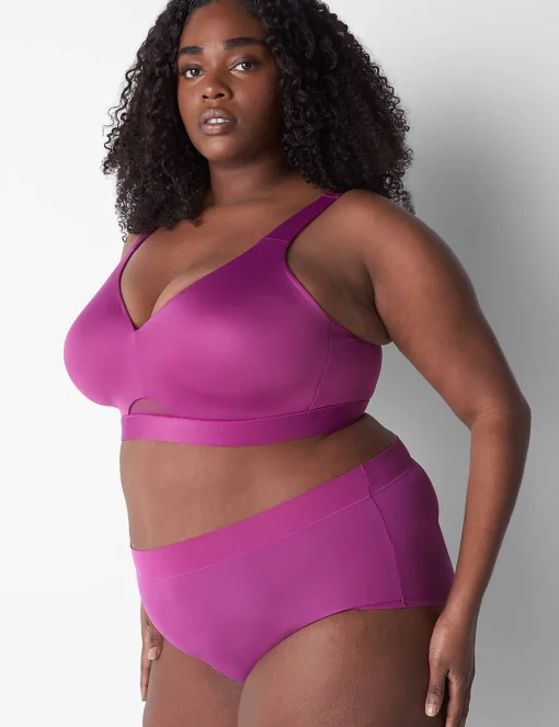 No-Wire Bras And Bralettes^Lane Bryant Comfort Bliss Lightly Lined No-Wire Bra Purple Wine
