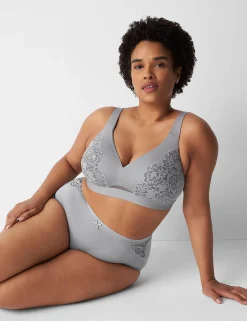 F To K Cups^Lane Bryant Comfort Bliss Lightly Lined No-Wire Bra Alloy
