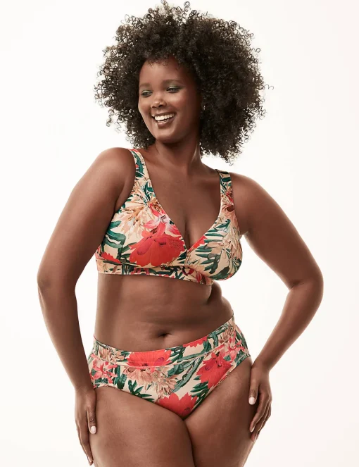 No-Wire Bras And Bralettes^Lane Bryant Comfort Bliss Lightly Lined No-Wire Bra Tropical Garden Sand Dollar