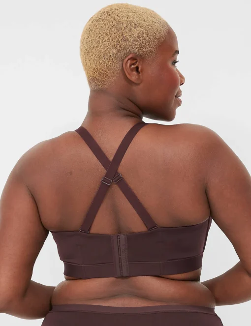 F To K Cups^Lane Bryant Comfort Bliss Lightly Lined Strapless Bra Chocolate Plum