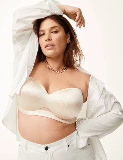 Strapless And Multi-Way Bras^Lane Bryant Comfort Bliss Lightly Lined Strapless Bra Shine Animal Sand Dollar