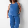 Sleep Separates^Lane Bryant Comfy Cotton Acid Wash Sleep Tank Beaucoup Blue