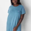 Sleepshirts^Lane Bryant Comfy Cotton Pocket Sleepshirt Brittany Blue
